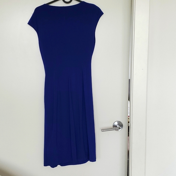 Ralph Lauren - Blue Dress with Ruching Detail - Size US 4 - Picture 4 of 5